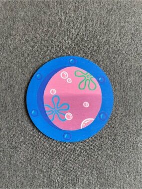 Round SpongeBob Window Wall Art - Pink & Blue